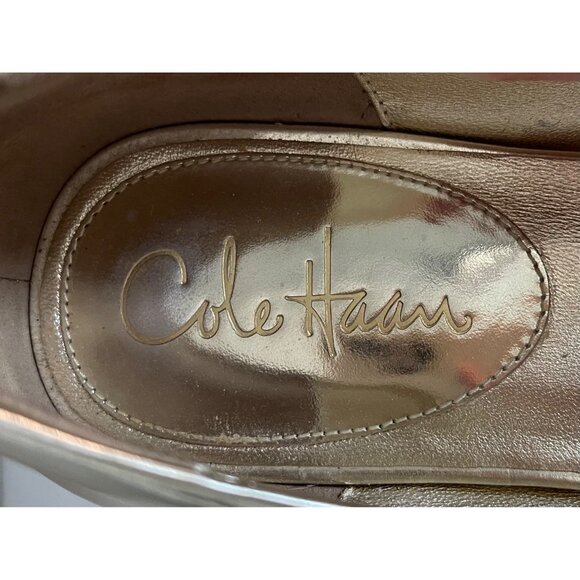 Cole Haan Womens Gold Leather Flats Size 11 - Picture 3 of 9